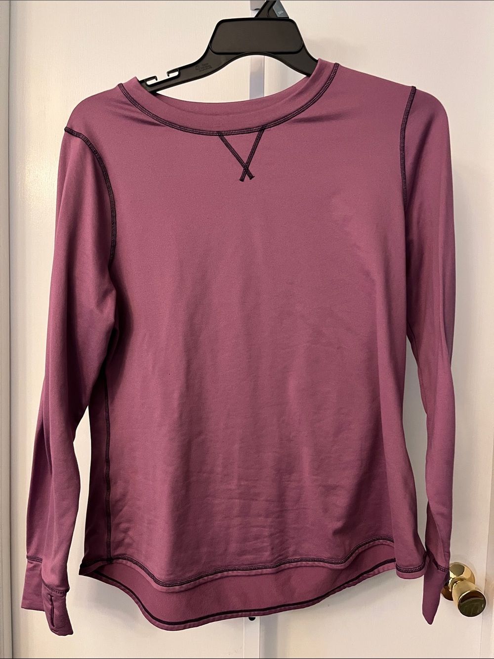 Cuddl Duds climate right Long-Sleeve Crewneck Top in Mauve